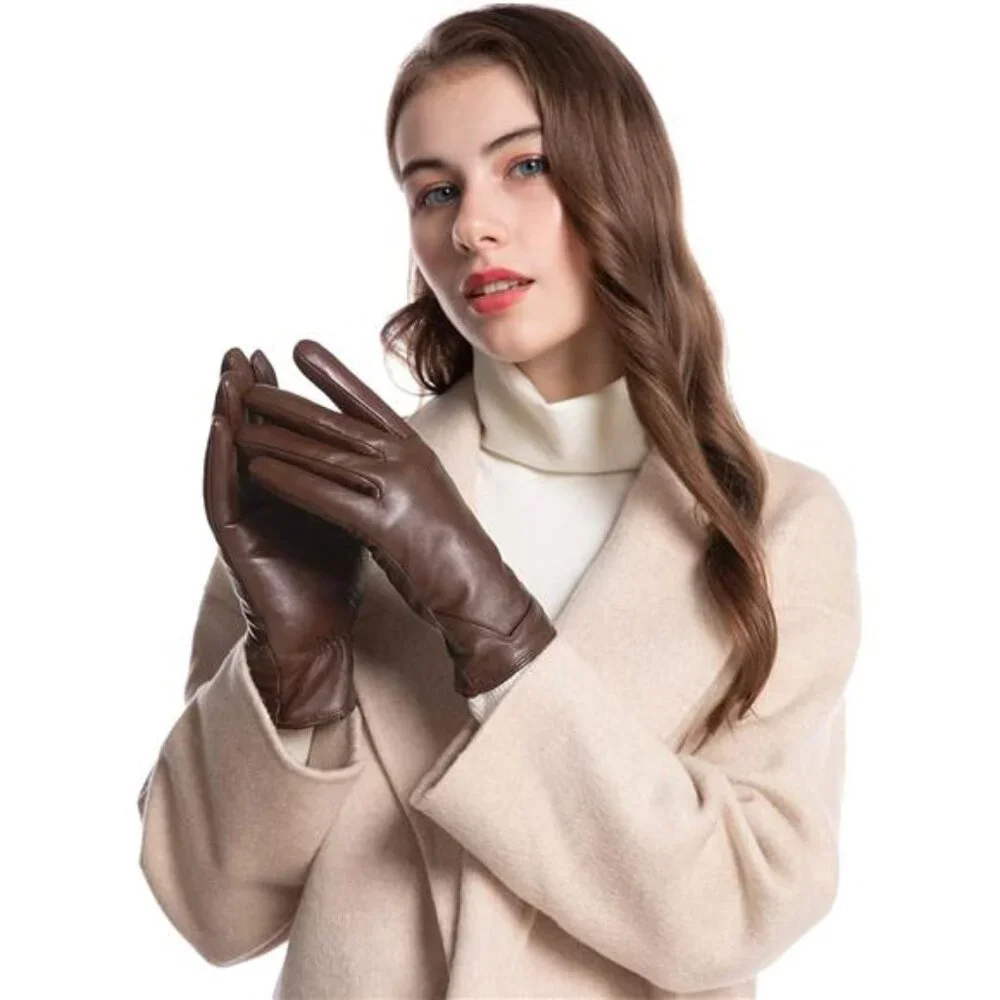 Women's Leather Gloves Touch Screen Winter Glove